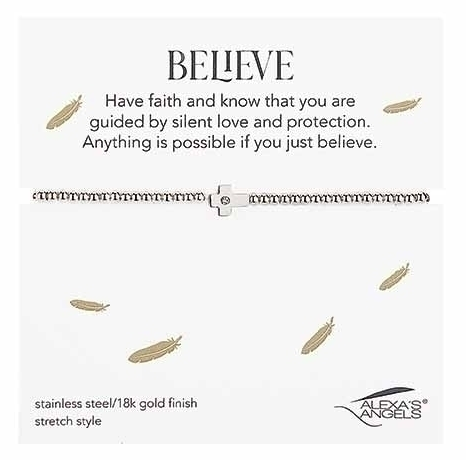 7"L STRETCH BRACELET HEART, STAR, CROSS