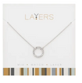 Silver CZ Decorative Circle Layers LAY-509S