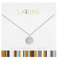 Silver CZ Cresent Moon Layers Necklace LAY-587S