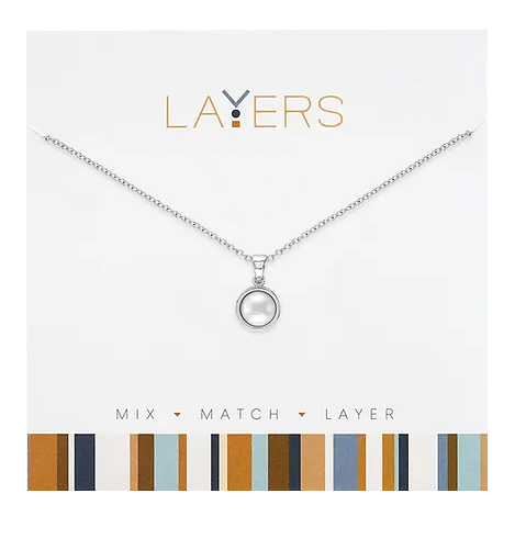 Silver Round Pearl Layers Neckace