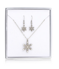 Silver Boxed Snowflake Necklace Set