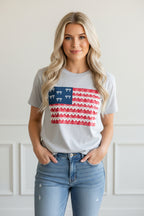 Simply Southern Flag Tee with Bow Applique