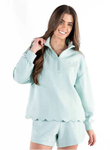 Simply Southern Scalloped Zippered Pullover