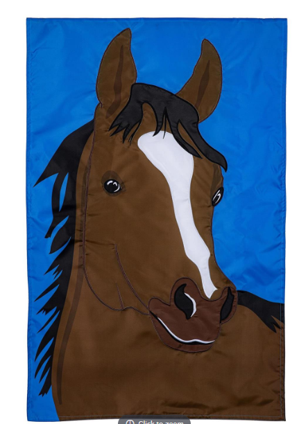 Single Horse Applique Flag