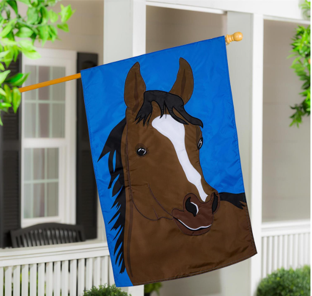Single Horse Applique Flag