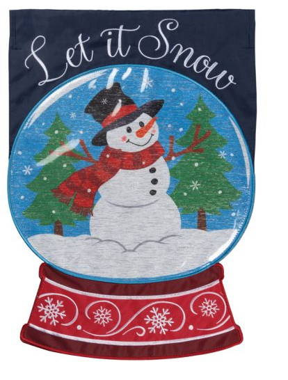 "Snow Globe" Double Applique Garden Flag