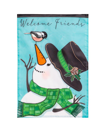 Snowman and Chickadee Applique