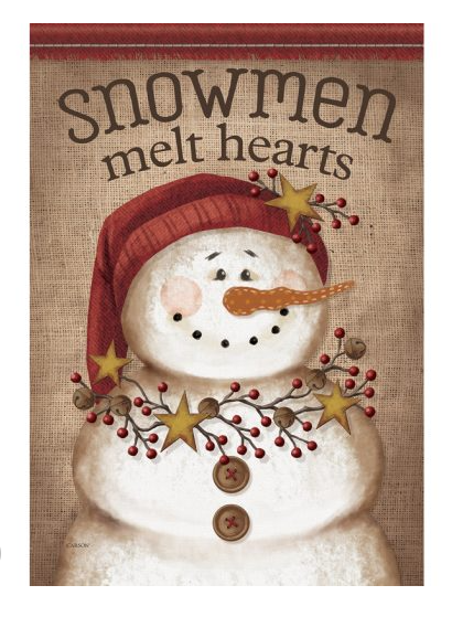 "Snowman Melts Hearts" Garden Durasoft™ Flag
