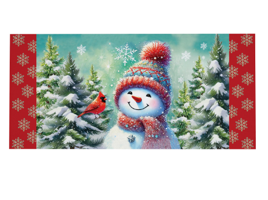 Snowman With Cardinal Friend Sassafras Switch Mat