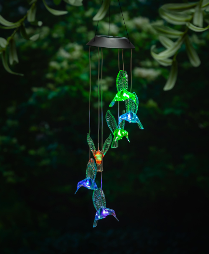 Multi Color Hummingbird Solar Mobile