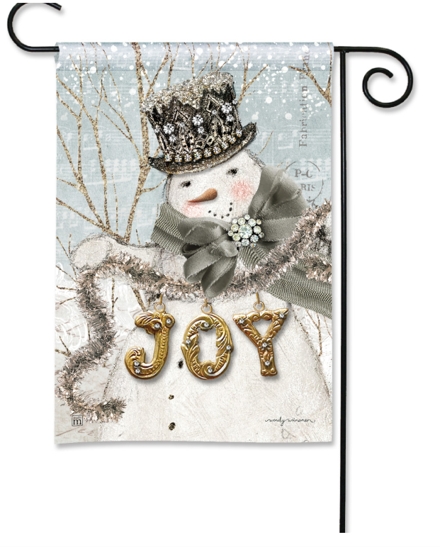 Sparkle and Joy Snowman Garden Flag
