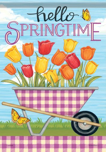 Springtime Wheelbarrow Flag