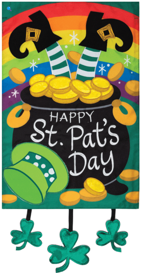 St. Pat's Day Applique Flag