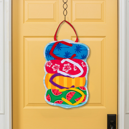 Stacked Flip Flop Door Decor