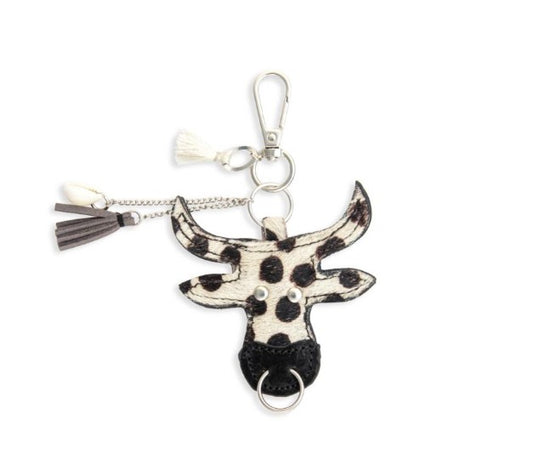 Steer Hair-on Hide Key Fob