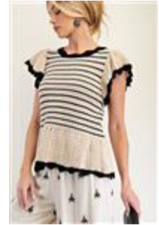 Sammy STRIPE PATTERNED KNIT SWEATER TOP