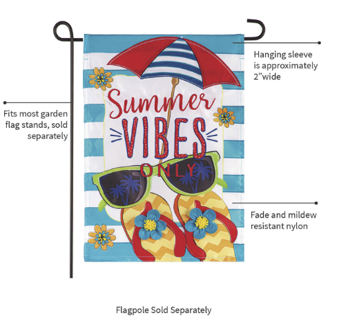 Summer Vibes Applique Flag