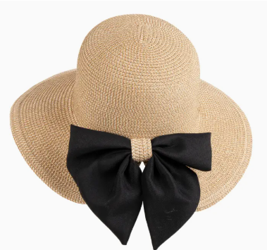 Sun Hat Zaya Boho Wide Brim Ponytail with Bow