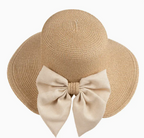 Sun Hat Zaya Boho Wide Brim Ponytail with Bow