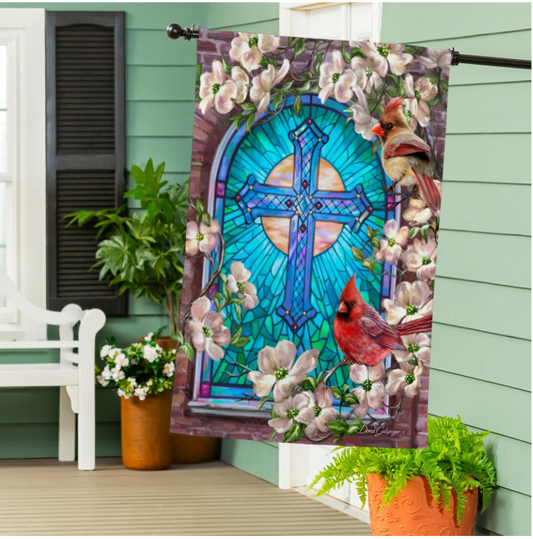 Sunday Morning Burlap Flag