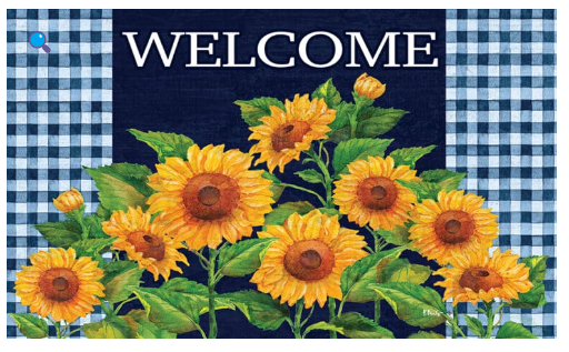 Sunflowers on Navy-Floor Mat