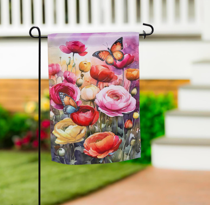 Sunset Garden Suede Flag