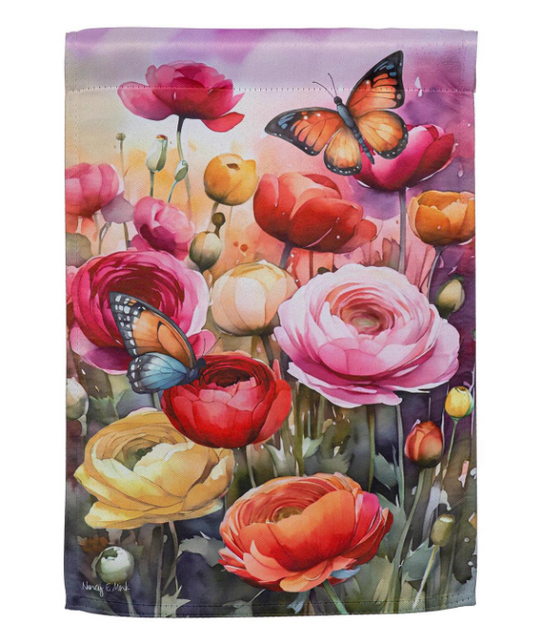 Sunset Garden Suede Flag