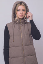 Long Hooded Puffer Vest