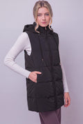 Long Hooded Puffer Vest