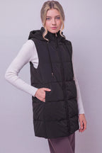 Long Hooded Puffer Vest