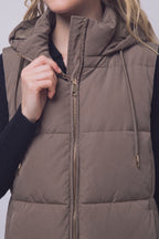 Long Hooded Puffer Vest