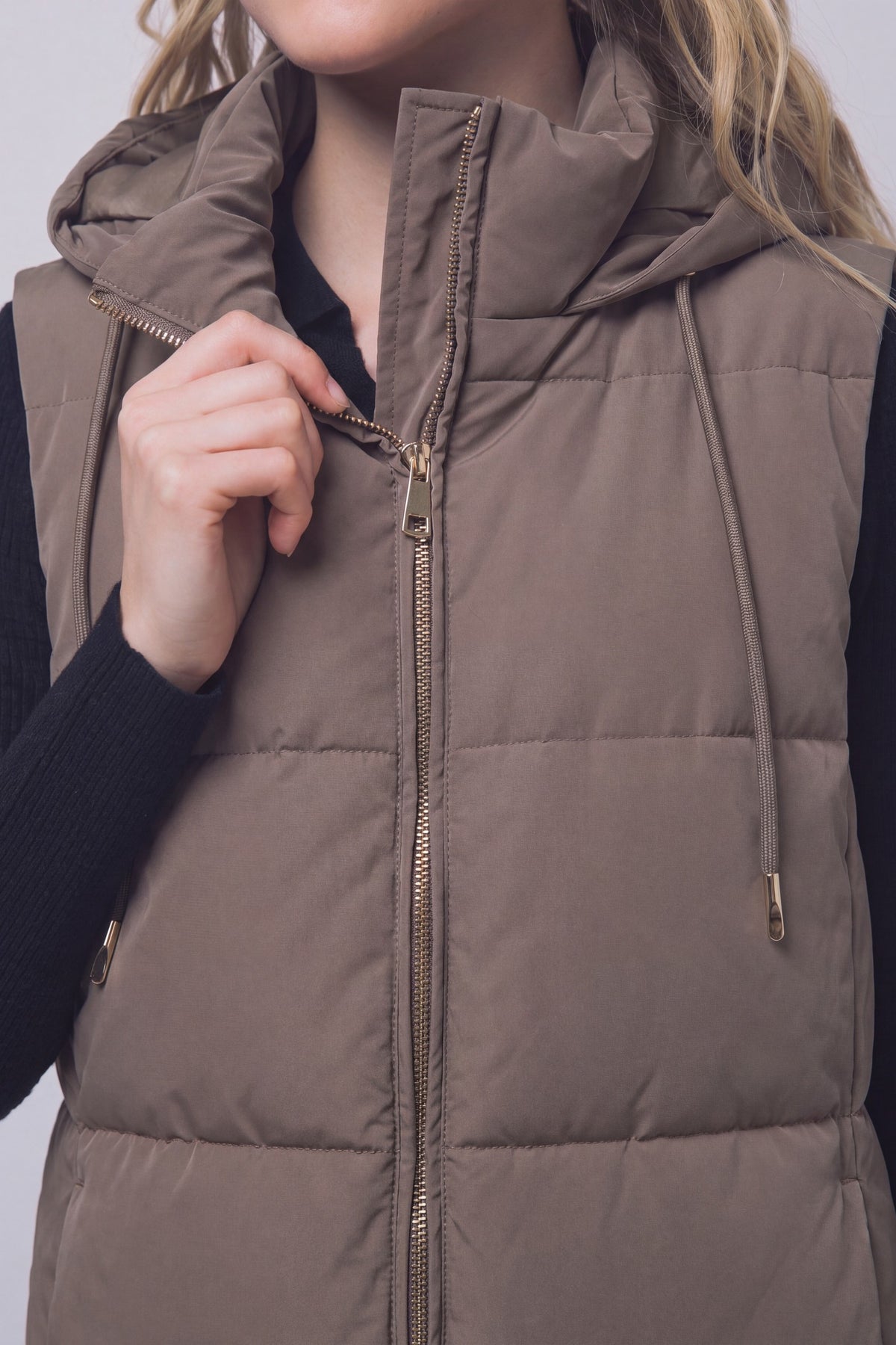 Long Hooded Puffer Vest