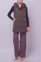 Long Hooded Puffer Vest