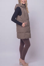 Long Hooded Puffer Vest