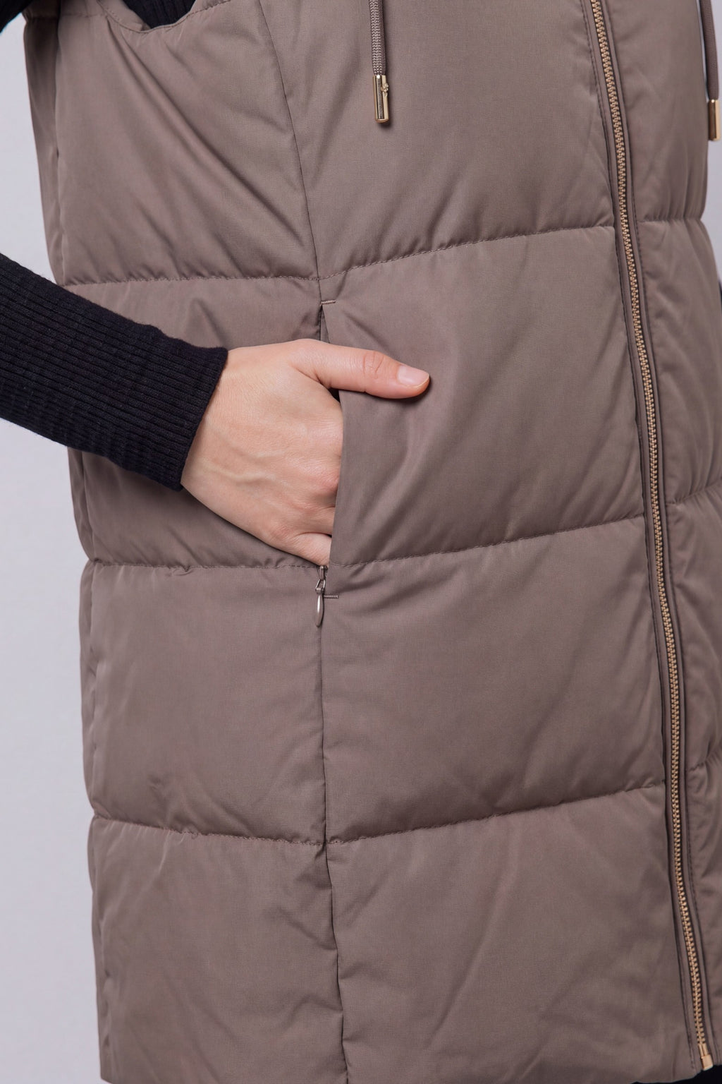 Long Hooded Puffer Vest