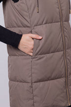 Long Hooded Puffer Vest