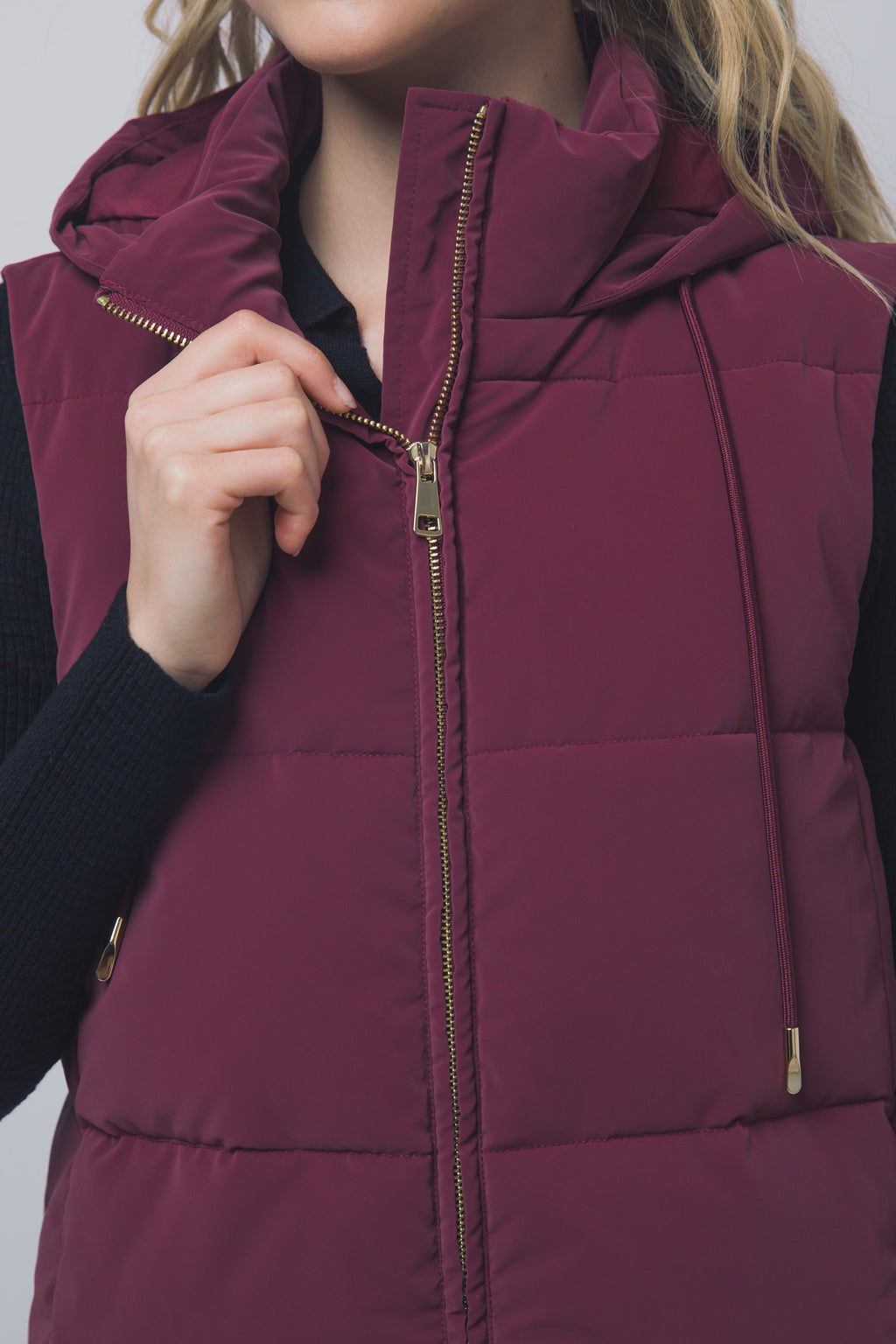 Long Hooded Puffer Vest