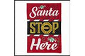 Classic Santa Stop Here Garden Applique Flag