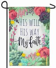 My Faith Garden Linen Flag