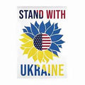 Stand With Ukraine Sunflower Garden Suede Flag