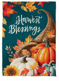 Thanksgiving Harvest Blessings Suede Flag