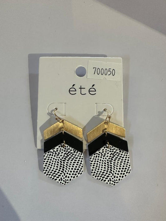 Hexagonal Printed Earrings