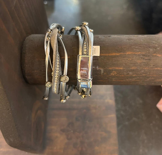 Silver Wrapped Gemstone Bracelet