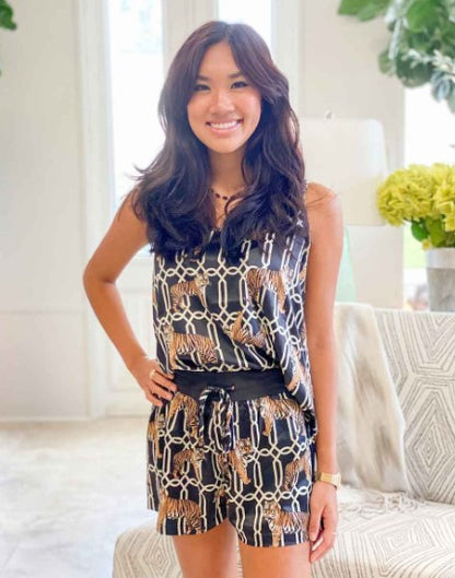 Tiger Trellis Slumber Tank Black/Camel