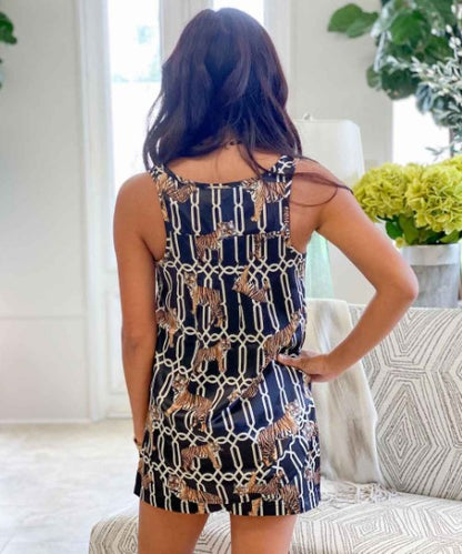 Tiger Trellis Slumber Tank Black/Camel