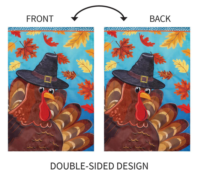 Turkey Time Applique Flag