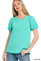 Puff Sleeve Corded Shirt
