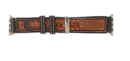 Myra Hand-tooled Leather Watchband
