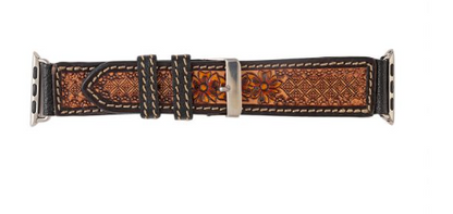 Myra Hand-tooled Leather Watchband