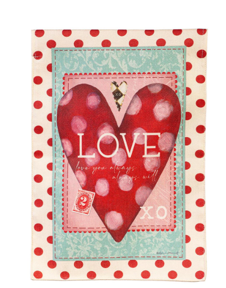 Vintage Valentine Burlap Flag